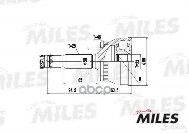 GA20166 miles ШРУС наружний (ABS) GA20166 Miles