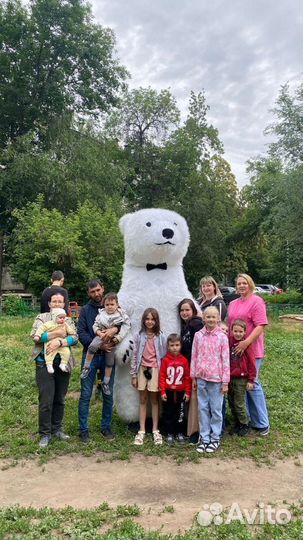 Большой белый медведь и панда поздравление