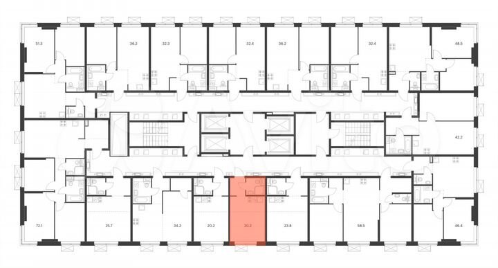 Квартира-студия, 20,2 м², 28/33 эт.