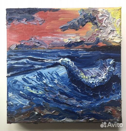 Картина маслом на холсте «Волна»