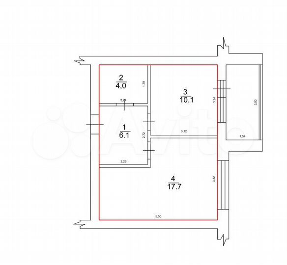 1-к. квартира, 40,5 м², 5/5 эт.