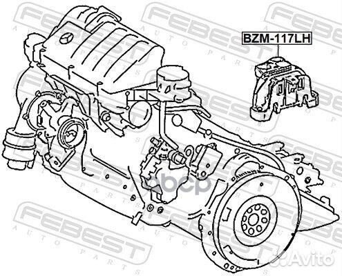 Подушка двигателя передняя левая BZM117LH Febest