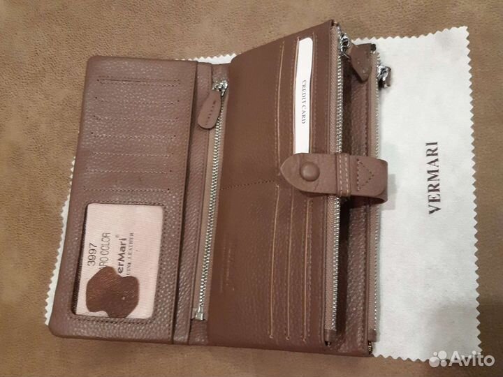 Кошелек женский натуральная кожа коричневый