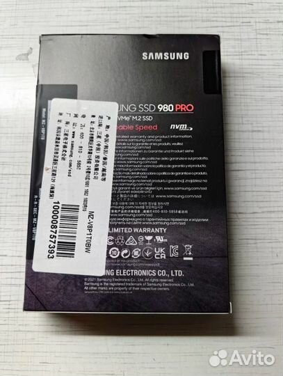 Samsung SSD 980 PRO 1 Tb M2 Nvme Новый оригинал