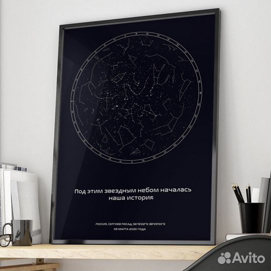 Картина карта звездного неба