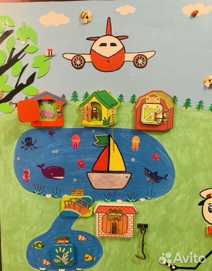 Бизиборд 90*90 см