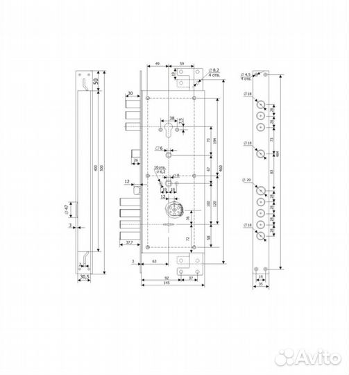 Замок двухсистемный Гардиан зв 25.14 Т 33497