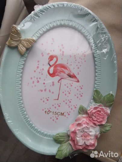 Рамка для фото пеликан мятный