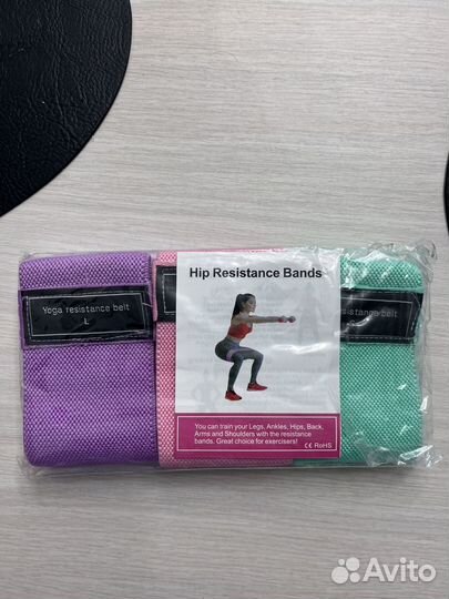 Тканевые резинки для фитнеса, набор 3шт новые