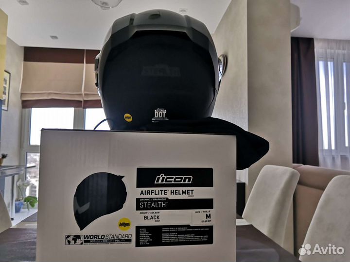 Мото шлем icon airflite mips stealth