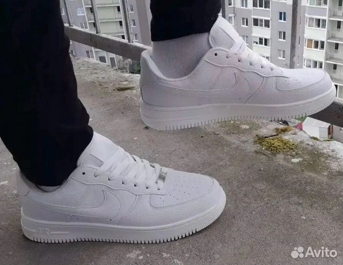 Кроссовки nike air force 1 белые мужские