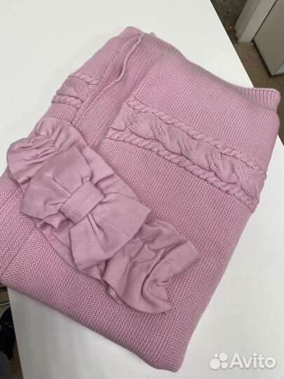 Одеяло плед с бантом новый на меху