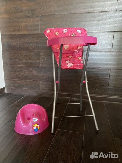 Стульчик для кормления для кукол и туалет