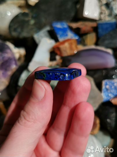 Азурит, кабошон