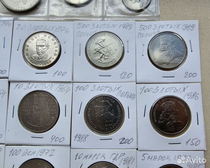 Юбилейные памятные монеты Польша ГДР фрг Япония др