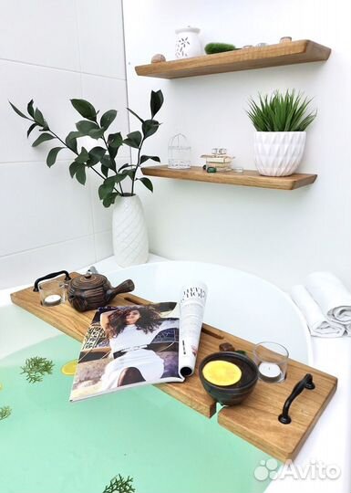 Полка настенная навесная парящая из дуба новая