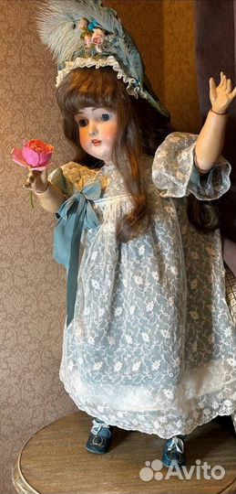 Антикварная кукла Hertel, Schwab & Co. 70см