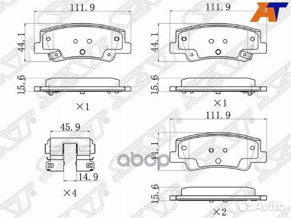 Колодки тормозные зад hyundai sonata 19/KIA K5