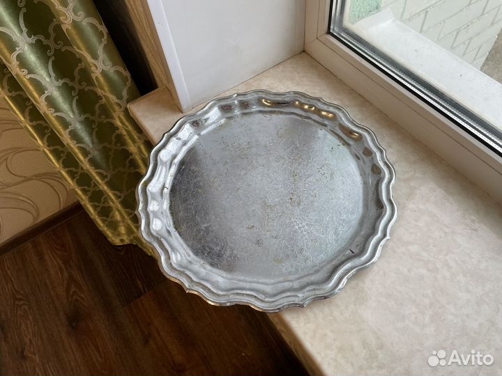 Поднос мельхиор латунь для самовара