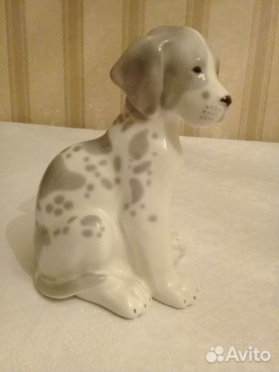 Фарфоровая статуэтка Щенок дога, лфз