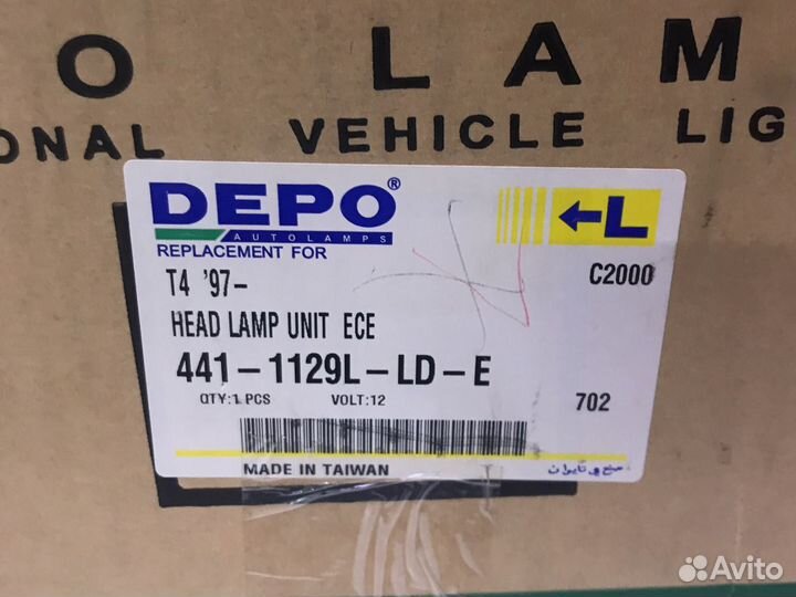 4411129llde VW Transporter/Caravelle T4 90-03 фара