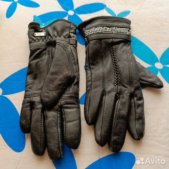 Перчатки женские кожаные