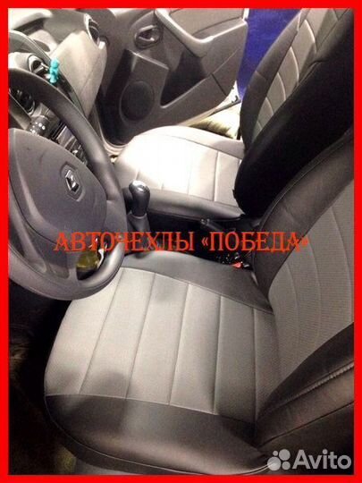 Чехлы Renault Duster 1 из экокожи чёрно-серые