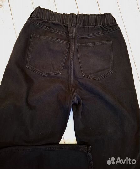 Черные джинсы мом H&M и свитер 42