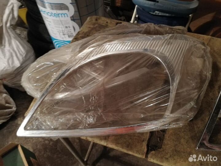 Хромовые накладки на задние и передние фары + накл