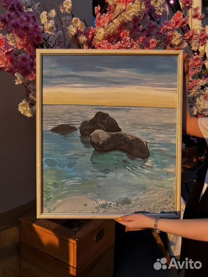 Картина ручной работы маслом на холсте пейзаж море