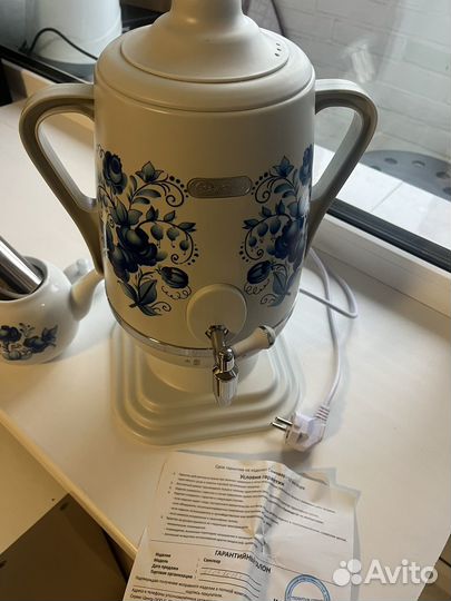 Самовар электрический расписной гжель