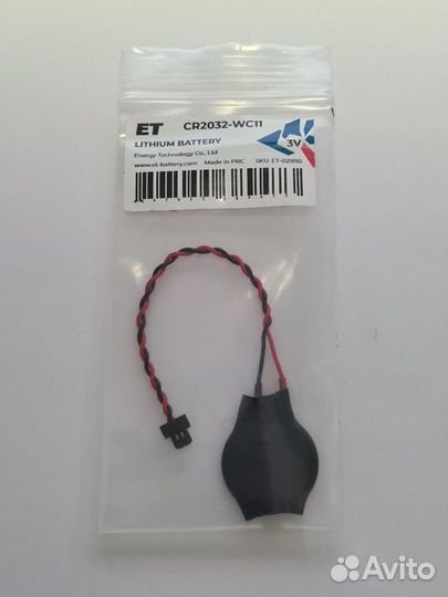 Батарея для bios с коннектором ET CR2032-WC11 PK1