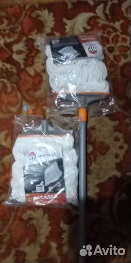 Швабра с хлопковой насадкой