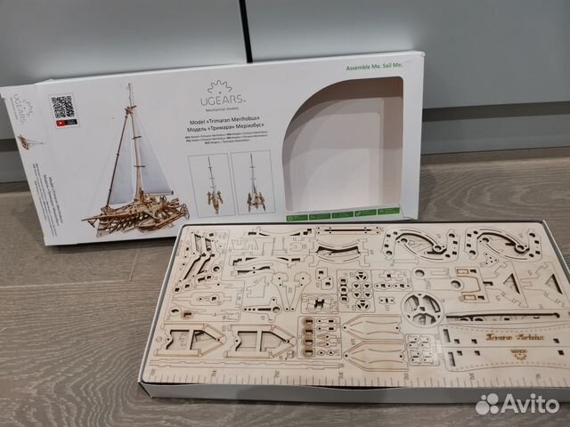 Конструктор модель корабль парусный тримаран