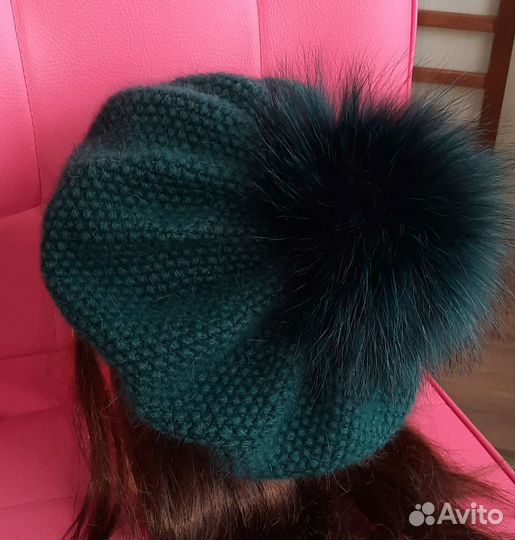 Объёмный вязаный берет ручная работа