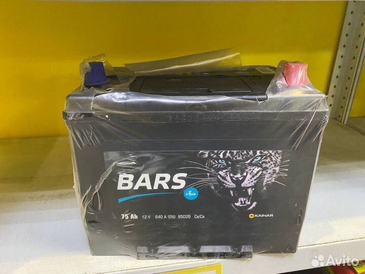 Аккумулятор Bars 75 А/ч обратной полярности