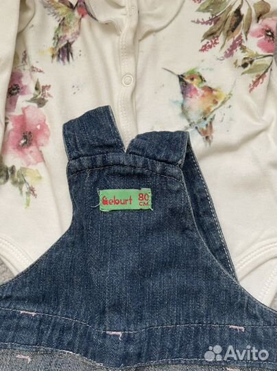 Джинсовый сарафан, юбка, боди, кофта sela 12-18 м