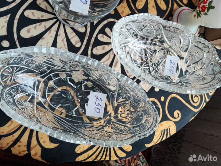 Ладья СССР, хрусталь. Креманка. Тарелки