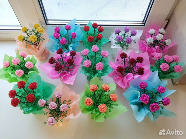 Букет цветов из бисера