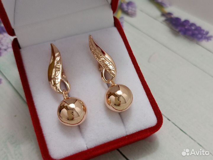 Серьги Шарики позолоченные