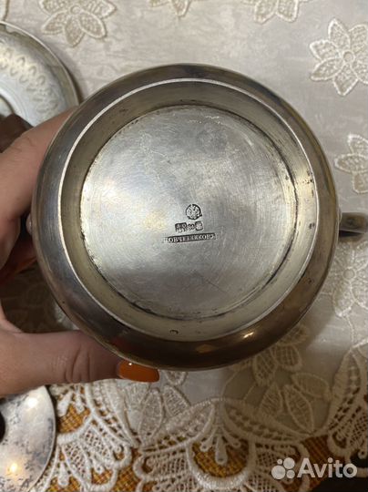 Большая сахарница П.Овчинникова, 84 проба