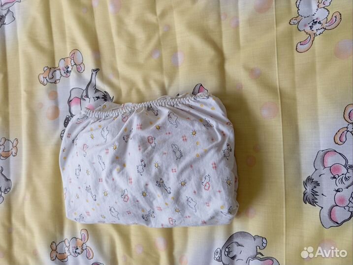 Матрас детский 120 60 с простыней на резинке