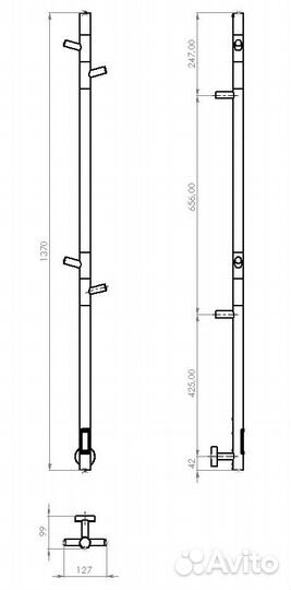 Полотенцесушитель электрический Vincea VTD-1DCE 1