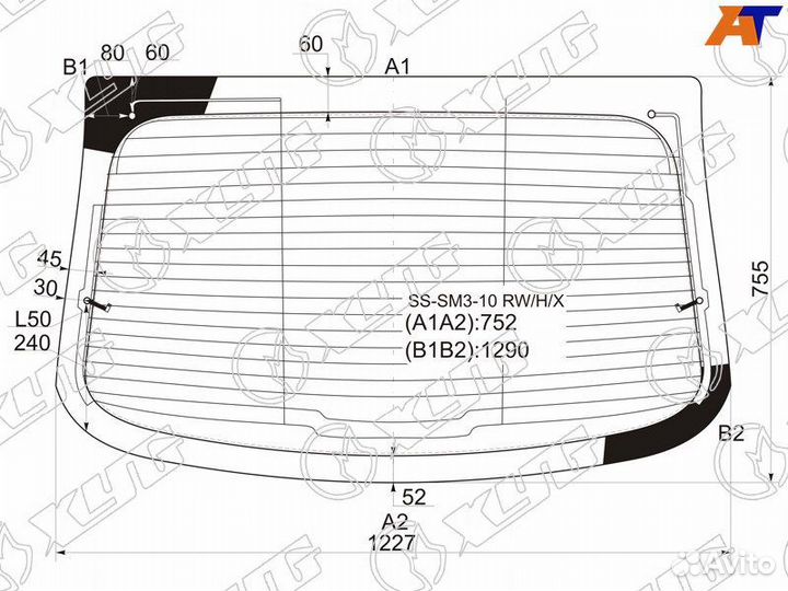 Стекло заднее Renault Fluence