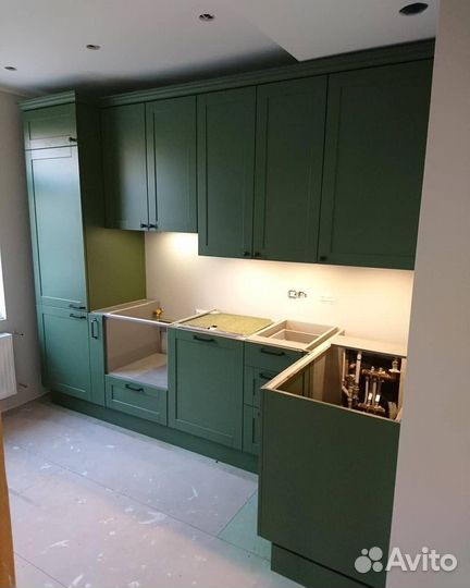 Новая кухня Фасады эмаль в стиле икеа будбин