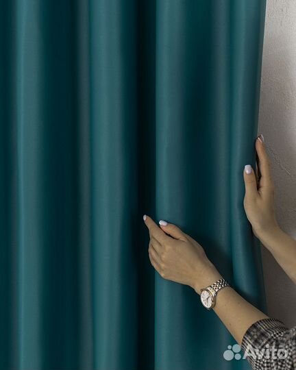 Портьеры блэкаут Марсель Морской шторы