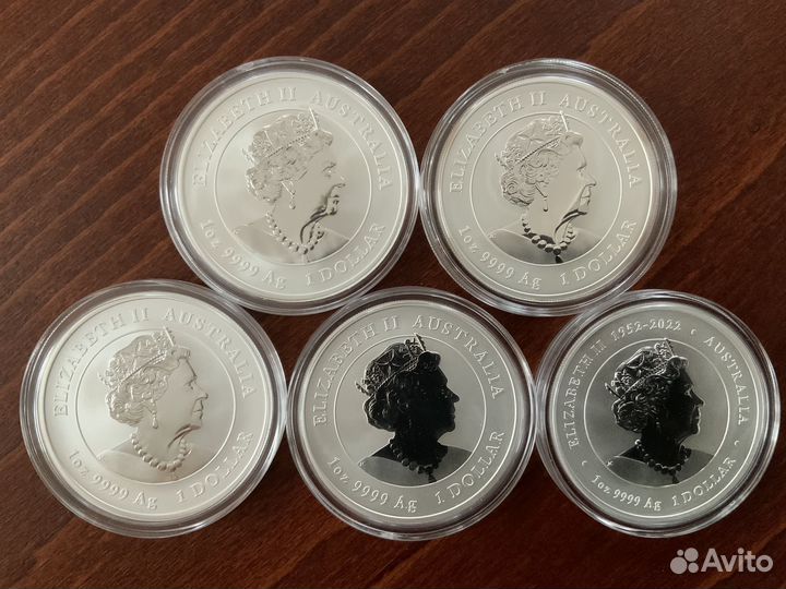 Лунары Австралия кмд Руанда серебряная монета