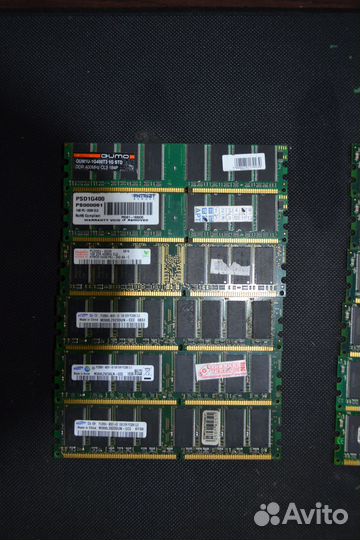 Оперативная память DDR-400 1GB и 512mb