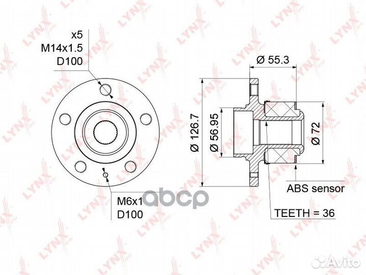 WH-1197 Ступица lynxauto WH-1197 lynxauto