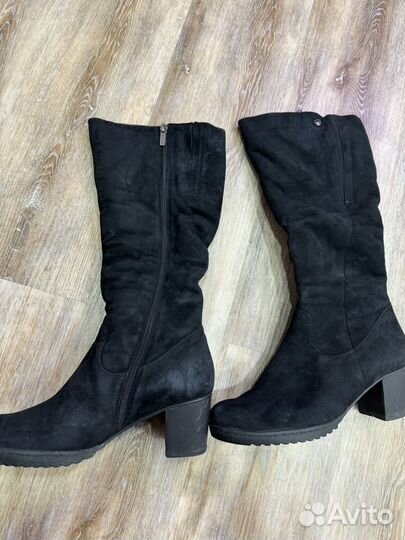 Зимние замшевые сапоги